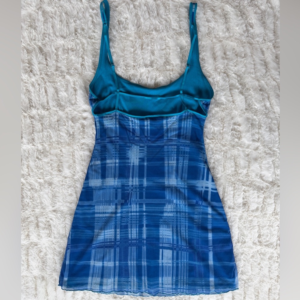 Y2K Cosabella Mesh Plaid Slip Dress - Picture 10 of 17